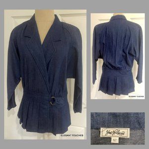 Vintage Jim Heilman Women Denim Jacket 6-8 Blue D… - image 1